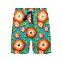 Short de plage hommes (Fleurs d'hibiscus) Inkedjoy