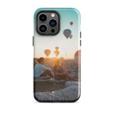 Coque iPhone® (Mongolfer at sunset) Home Travel World Store