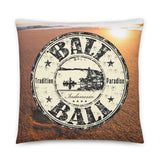 Coussin Logo vintage Bali et coucher de soleil Home Travel World Store
