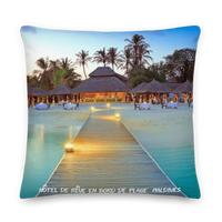 Coussin premium ( Hôtel de rêve aux Maldives ) FR Home Travel World Store