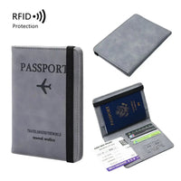 Couverture de passeport avec protection RFID Home Travel World Store