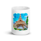 Mug Blanc Eiffel Tower, Paris Home Travel World Store