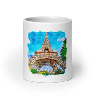 Mug Blanc Eiffel Tower, Paris Home Travel World Store