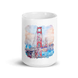 Mug Blanc Golden gate bridge, California Home Travel World Store