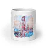 Mug Blanc Golden gate bridge, California Home Travel World Store