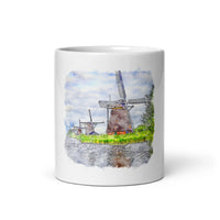 Mug Blanc Kinderdijk, Netherlands Home Travel World Store