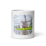 Mug Blanc Kinderdijk, Netherlands Home Travel World Store
