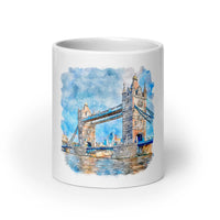 Mug Blanc London bridge, United Kingdom Home Travel World Store