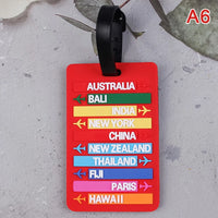 Country Name Suitcase Luggage Tag Fashion Letters Address Holder Baggage Label Silicone Identifier Travel Accessories Home Travel World Store