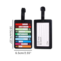 Country Name Suitcase Luggage Tag Fashion Letters Address Holder Baggage Label Silicone Identifier Travel Accessories Home Travel World Store