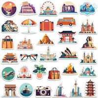 Kit Autocollants de voyage Rétro ( Home Travel ) Home Travel World Store