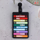 Porte-étiquette de bagage Silicone (Destination) Home Travel World Store