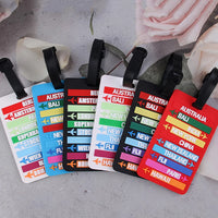 Country Name Suitcase Luggage Tag Fashion Letters Address Holder Baggage Label Silicone Identifier Travel Accessories Home Travel World Store