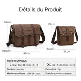 Sac à bandoulière vintage en toile Aventurière Home Travel World Store
