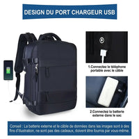 Sac à dos, grande capacité, étanche, pour ordinateur portable avec USB Home Travel World Store
