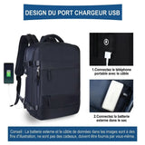 Sac à dos, grande capacité, étanche, pour ordinateur portable avec USB Home Travel World Store