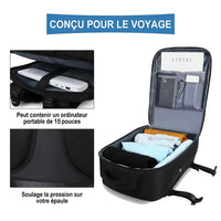 Sac à dos, grande capacité, étanche, pour ordinateur portable avec USB Home Travel World Store