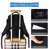 Sac à dos, grande capacité, étanche, pour ordinateur portable avec USB Home Travel World Store