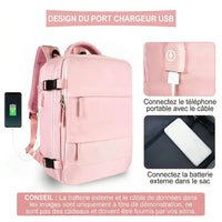 Sac à dos, grande capacité, étanche, pour ordinateur portable avec USB Home Travel World Store