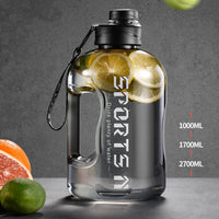 2.7 Liter Sport Water Bottle Large Portable Travel Bottles For Training Sport Fitness Cup with Time Scale BPA Free 2Size Home Travel World Store
