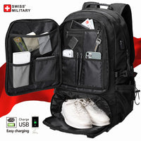 Sac à dos de voyage militaire (Suisse), Sac étanche, USB et de grande capacité Home Travel World Store
