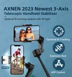 Stabilisateur à cardan 3 axes portable, avec suivi intelligent (AI) Home Travel World Store