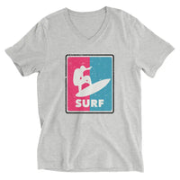 T-shirt Femme Manches Courtes Col V ( Surf ) Home Travel World Store