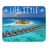 Tapis de souris Maldives Bungalow et plage de rêve Home Travel World Store