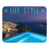 Tapis de souris Soirée avec vu sur Santorin Home Travel World Store