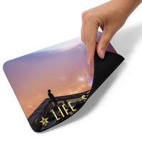 Tapis de souris life style Ville dans la brume et grimpeur urbain Home Travel World Store