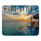 Tapis de souris life style bungalow de luxe au coucher de soleil Home Travel World Store