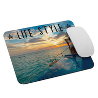 Tapis de souris life style bungalow de luxe au coucher de soleil Home Travel World Store