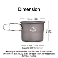 Tasse en aluminium de camping randonnée Home Travel World Store