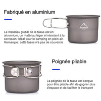 Tasse en aluminium de camping randonnée Home Travel World Store