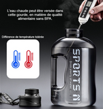 Gourde graduée avec poignée 2.7 Litre, Voyage, Randonnée, Camping, Sport Home Travel World Store