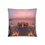 Coussin premium (Coucher de soleil au paradis) Home Travel World Store