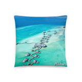 Coussin premium Maldives (Poisson tropicaux et hôtel de luxe dans lagon paradisiaque) Home Travel World Store