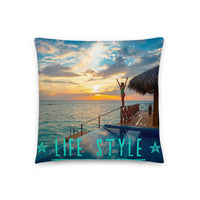 Coussin Life style ( Femme dans un Bungalow de Luxe, Tropic ) Home Travel World Store