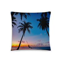 Coussin premium (Coucher de soleil au paradis) Home Travel World Store