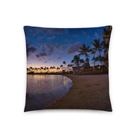 Coussin premium Hawaii (coucher de soleil et collier de fleurs tropicale) Home Travel World Store