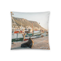 Coussin Norvège (Phoque et ville au coucher du soleil) Home Travel World Store