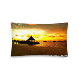 Coussin premium ( Coucher de soleil, Maldives ) FR Home Travel World Store