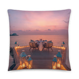 Coussin premium (Coucher de soleil au paradis) Home Travel World Store