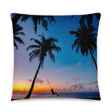 Coussin premium (Coucher de soleil au paradis) Home Travel World Store
