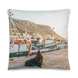 Coussin Norvège (Phoque et ville au coucher du soleil) Home Travel World Store