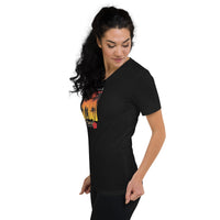T-shirt Unisexe à Manches Courtes et Col V Home Travel World Store