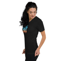 T-shirt Unisexe à Manches Courtes et Col V Home Travel World Store