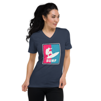 T-shirt Homme Manches Courtes Col V ( Surf ) Home Travel World Store