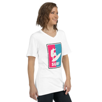 T-shirt Femme Manches Courtes Col V ( Surf ) Home Travel World Store