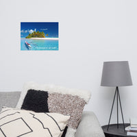 Poster ( Îlot paradisiaque dans lagon, Polynésie ) FR Home Travel World Store